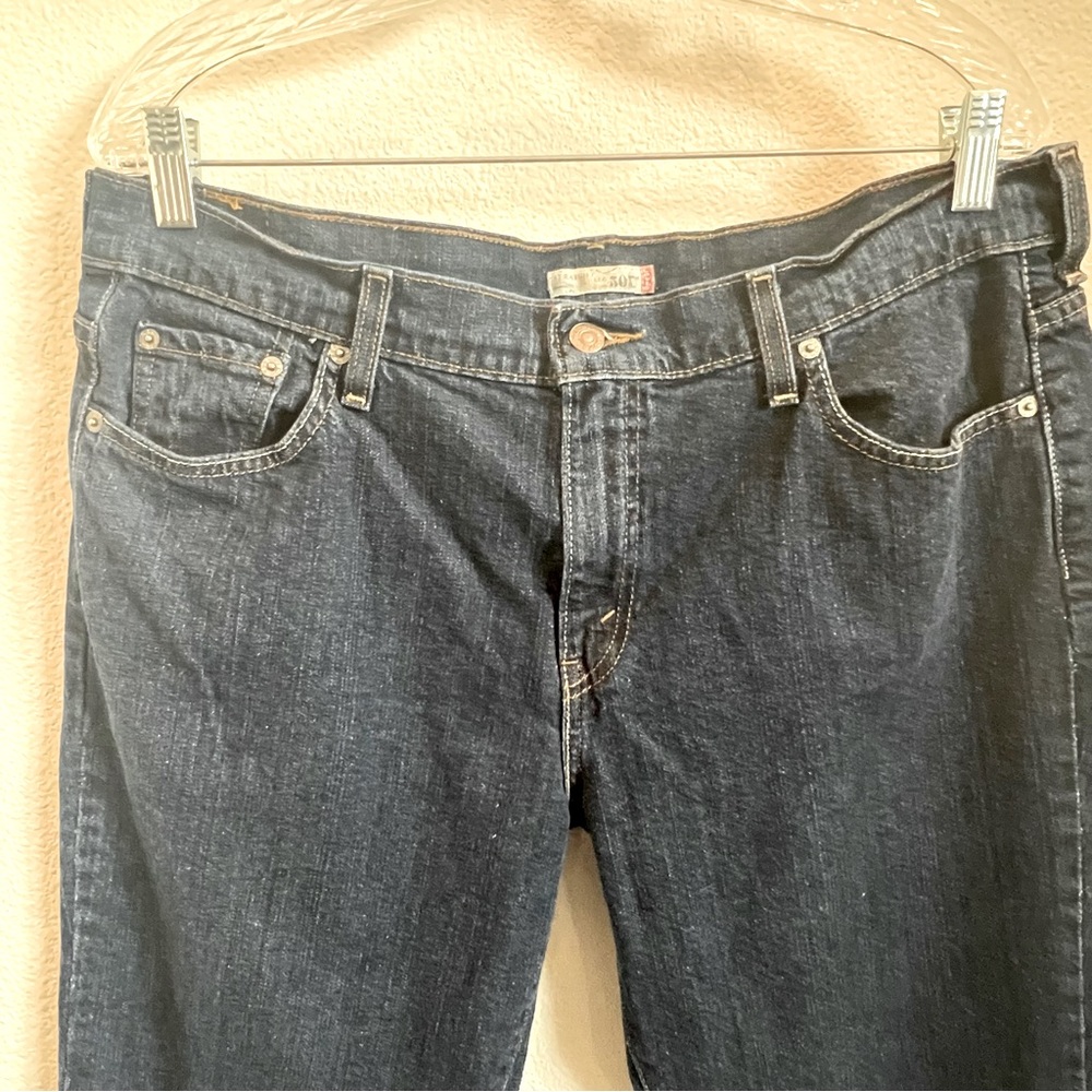 Levi’s 503 women straight leg Dk blue jean zip front, High rise, 5 pocket Sz 16 - Picture 3 of 16